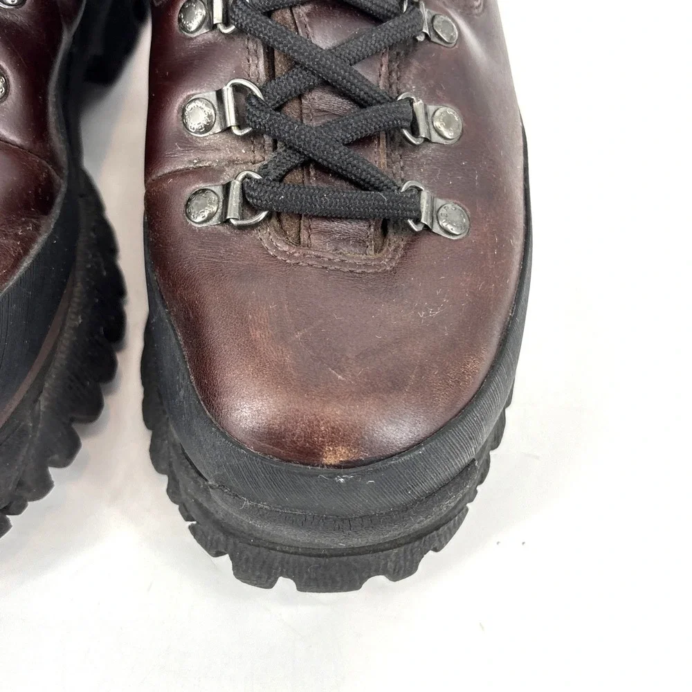 Vintage Skechers Shoes Men 7 Women 8.5 Oxblood Brown Leather Platform Y2K Chunky